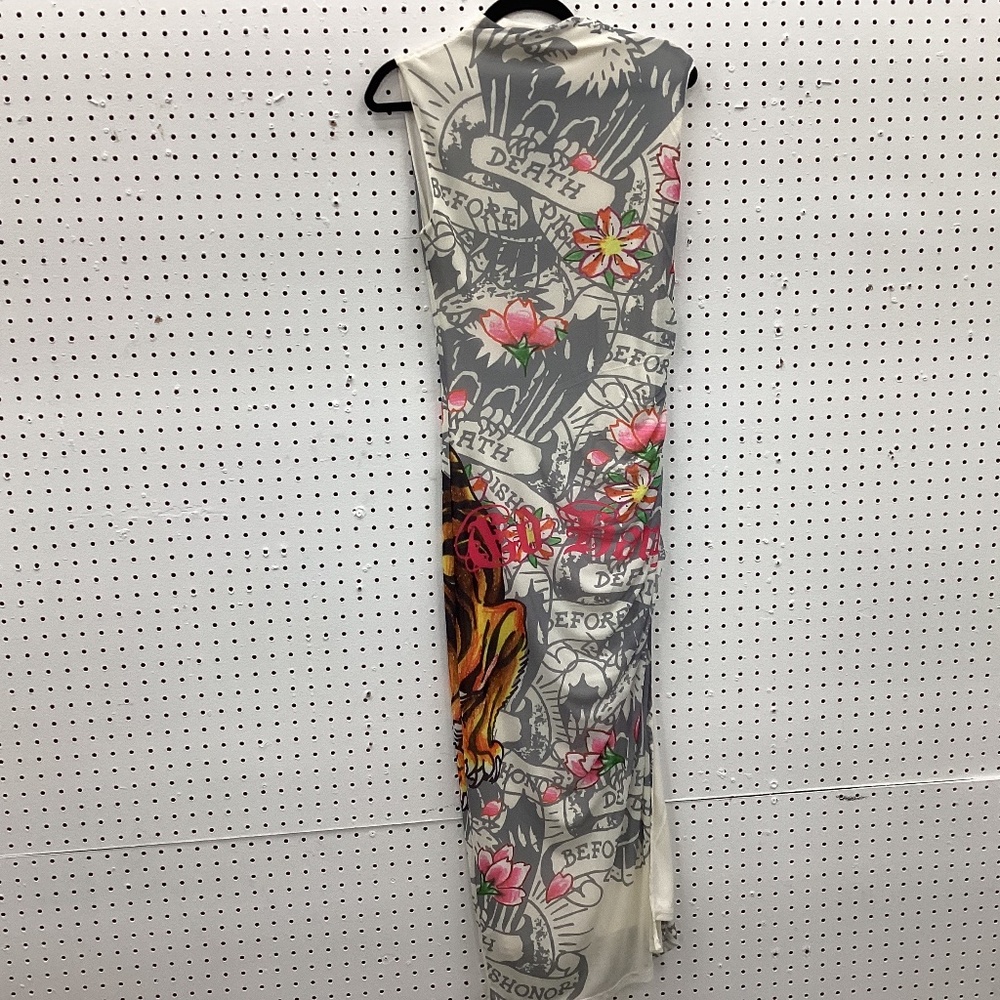 Ed Hardy Design Dress, Size Medium, Color Beige Multi Color NWT